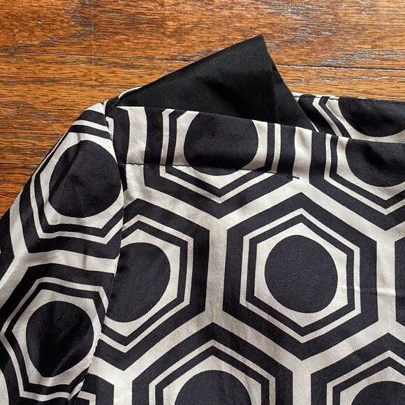 Vintage Milly Black and White Geometric Silk Dress - Picture 3 of 6